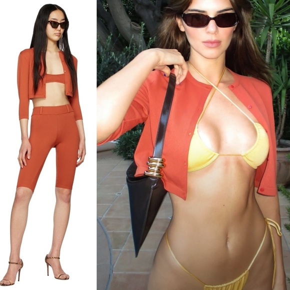 MIAOU Kendall Jenner Knit Button Front 3/4 Sleeves Cropped Cardigan Sweater S - Picture 6 of 13